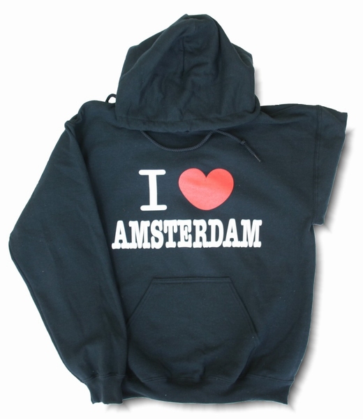 Hooded Sweater I love Amsterdam